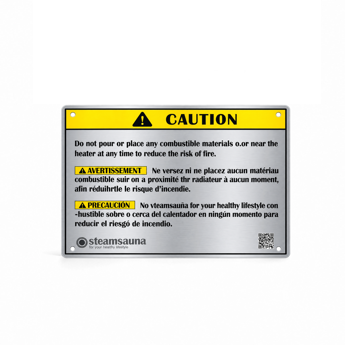Sauna Caution Sign
