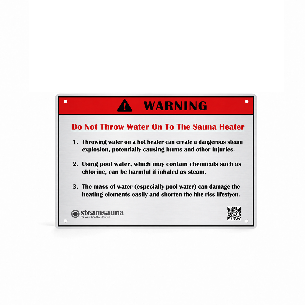 Sauna Warning Sign