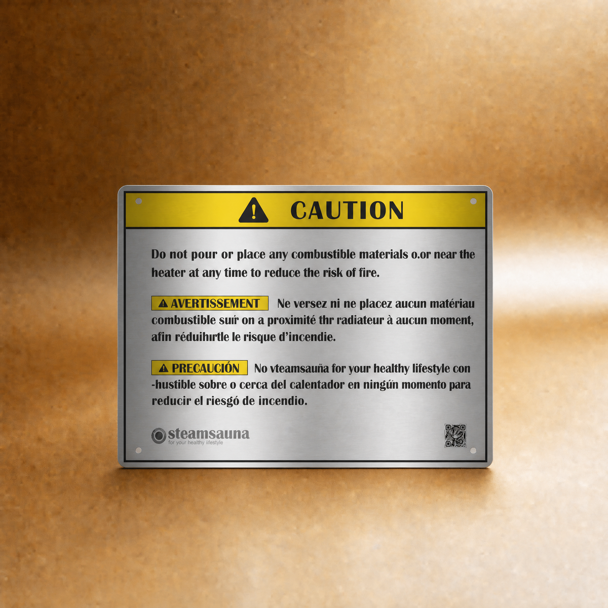 Sauna Caution Sign