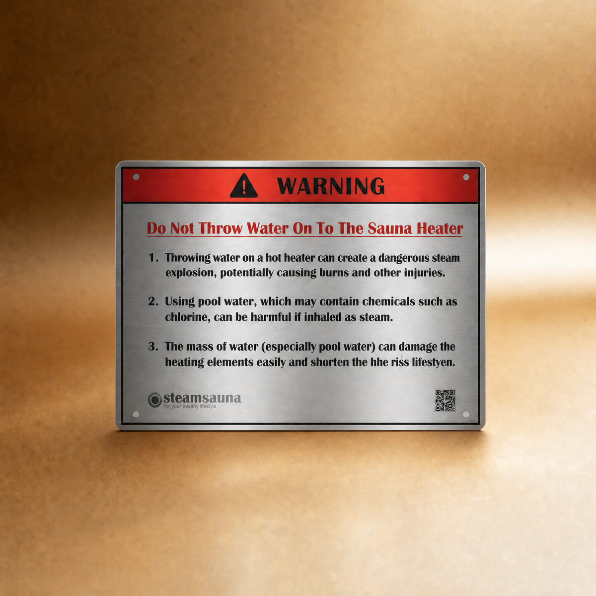 Sauna Warning Sign